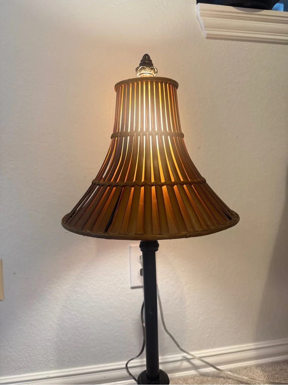 Vintage MCM Woven Bamboo Lamp Shade